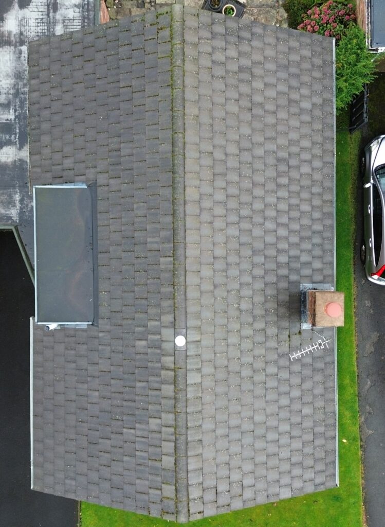 Drone view of roof